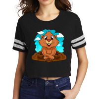 Kids Groundhog Day Boy Girl Cute Marmota Woodchuck Scorecard Crop Tee | Artistshot