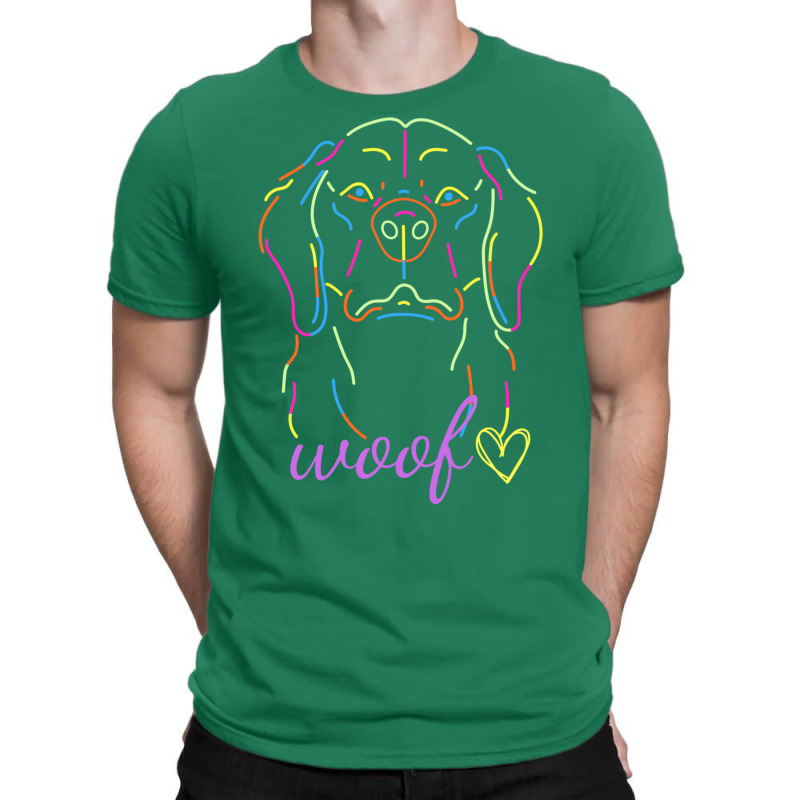 Black Colorful Neon Dog Themed T Shirt T-Shirt by moalimbano3 | Artistshot