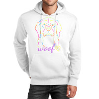 Black Colorful Neon Dog Themed T Shirt Unisex Hoodie | Artistshot