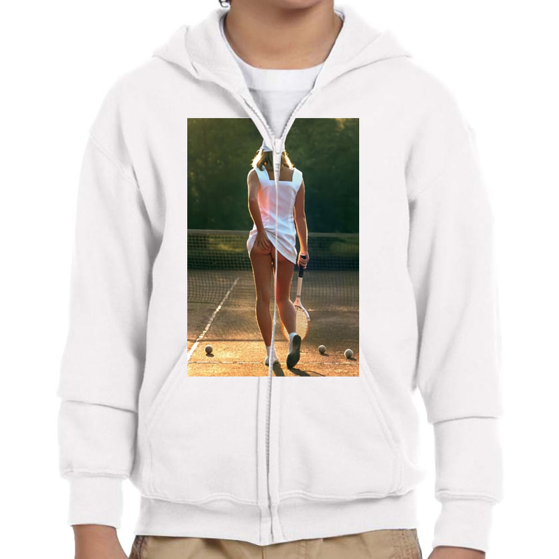 Tennis Girl Martin Elliott Youth Zipper Hoodie | Artistshot