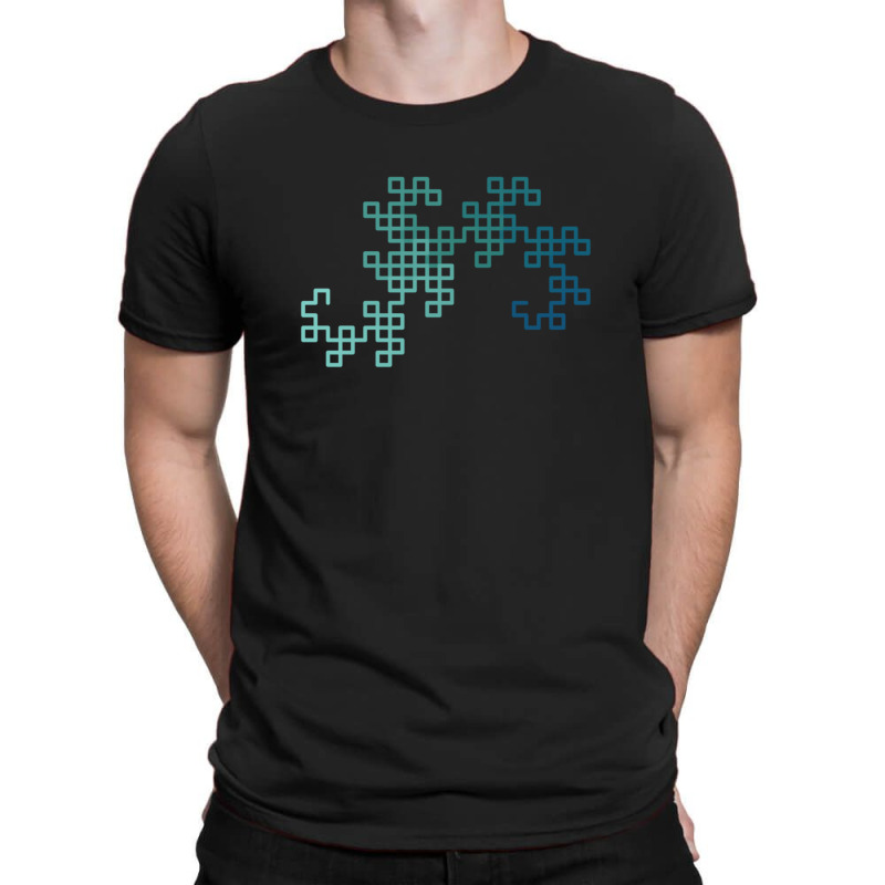 Dragon Curve Fractal - 8 Steps Gradient T-shirt | Artistshot