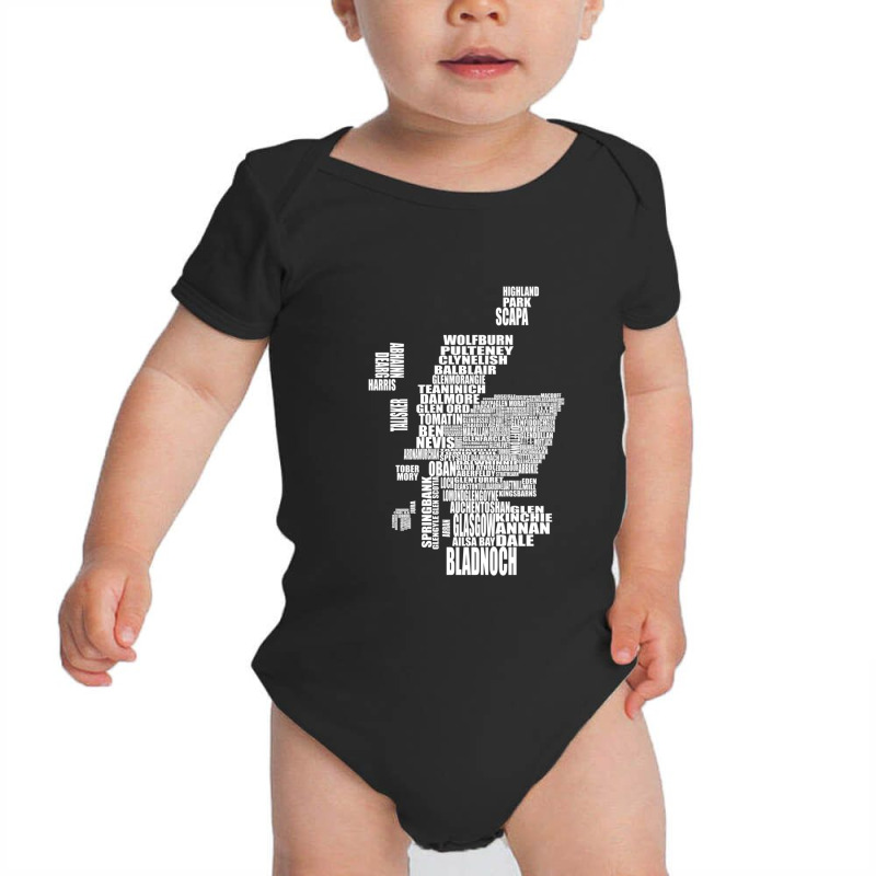 Distillery Map Of Scotland Baby Bodysuit | Artistshot