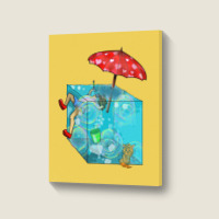 On Vacation With A Gelatinous Cube For Dungeons An Portrait Canvas Print | Artistshot