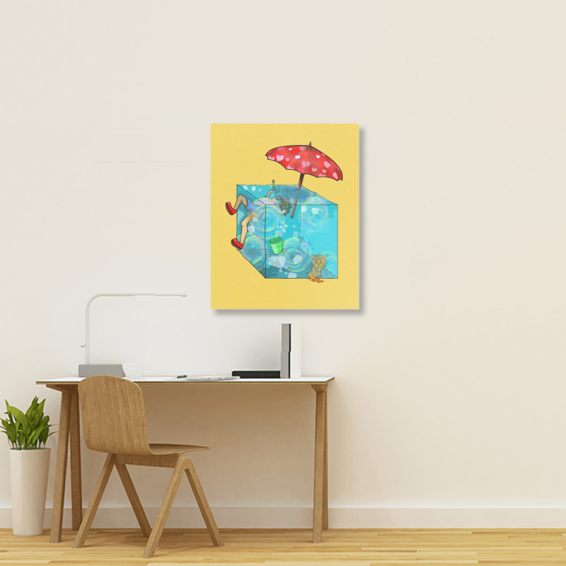 On Vacation With A Gelatinous Cube For Dungeons An Portrait Canvas Print | Artistshot