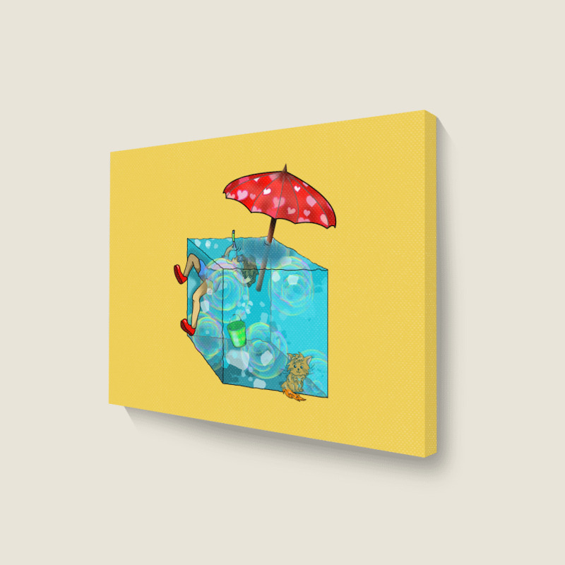 On Vacation With A Gelatinous Cube For Dungeons An Landscape Canvas Print | Artistshot