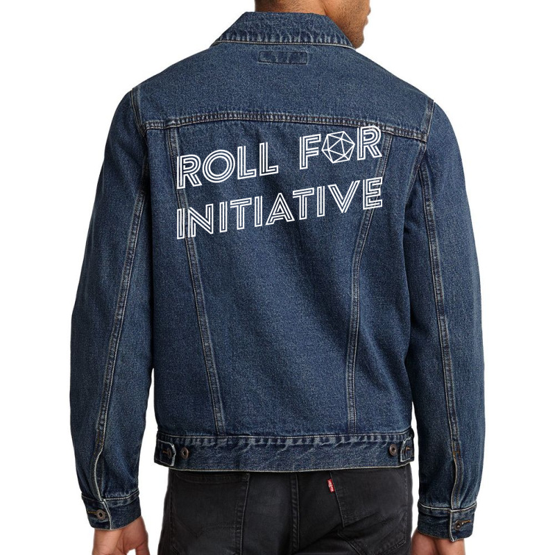 Roll For Initiative Retro D20 Dice Tabletop Rpg Ad Men Denim Jacket by winkleslifkos | Artistshot