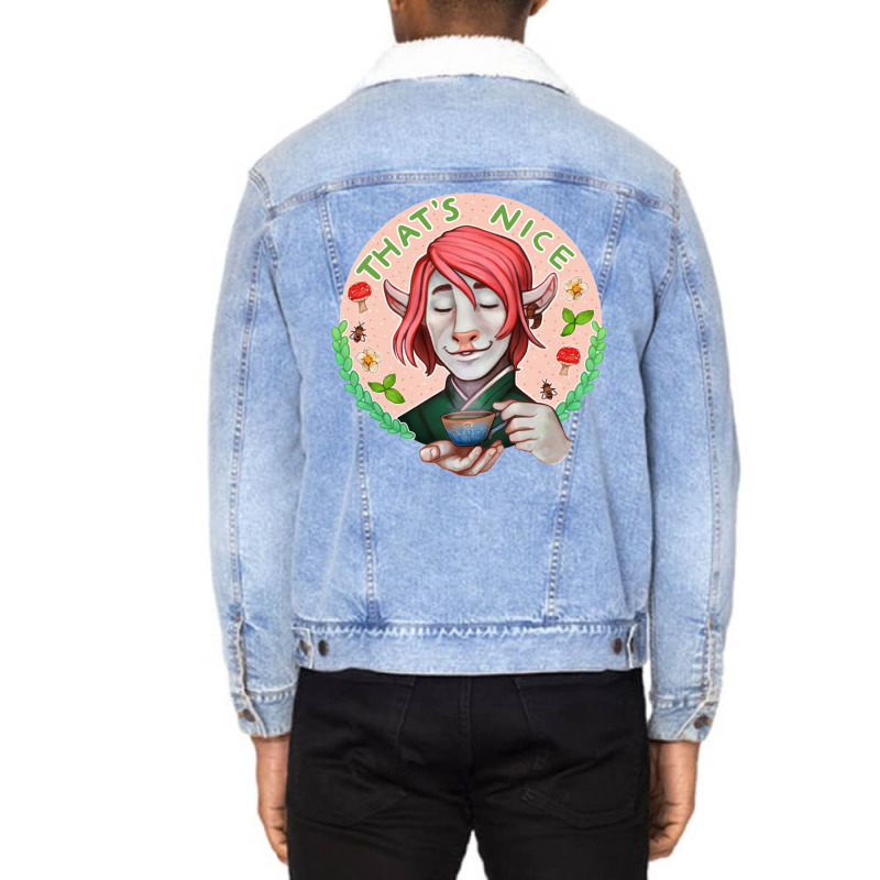 Tea Time Unisex Sherpa-Lined Denim Jacket by dohenylozadob | Artistshot