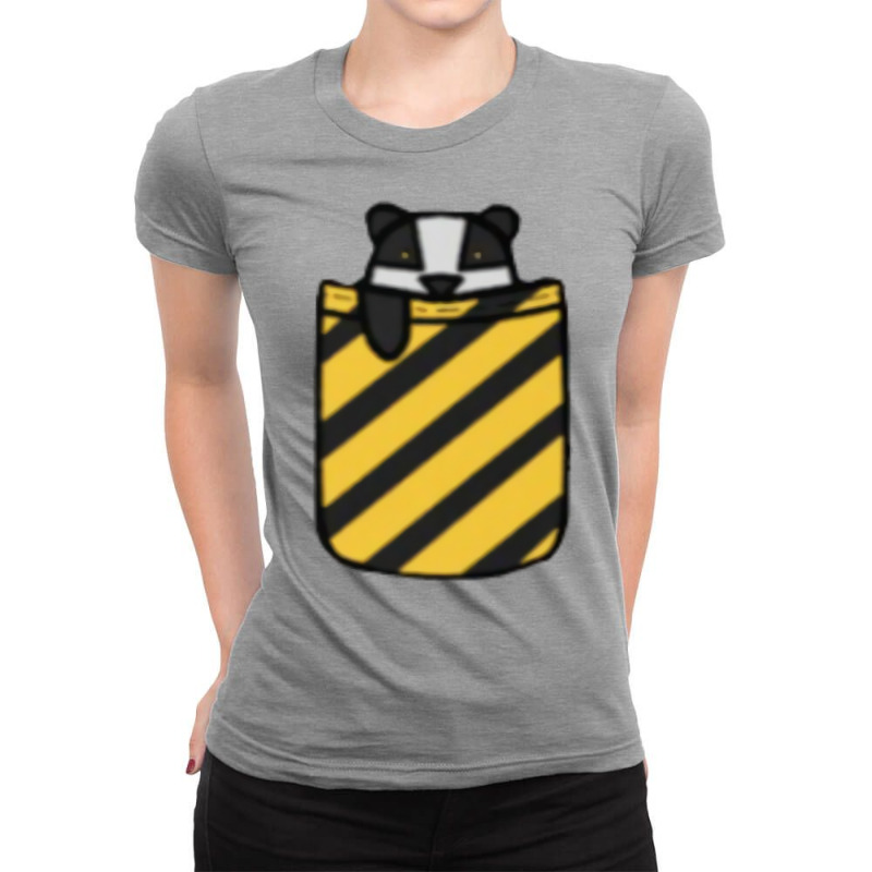 Badger In Pocket Ladies Fitted T-Shirt by geelstrifeo | Artistshot