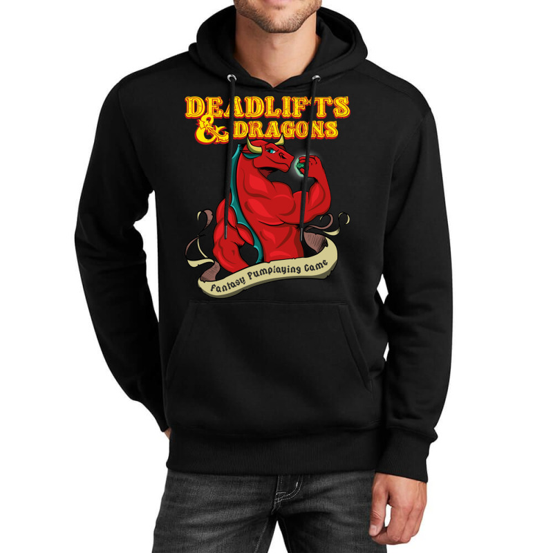 Workout Gain Funny Quote Deadlifts And Dragons Dnd Unisex Hoodie by koromaqazit | Artistshot