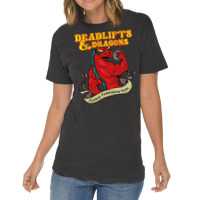 Workout Gain Funny Quote Deadlifts And Dragons Dnd Vintage T-shirt | Artistshot