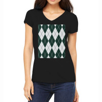 Green And Grey Diamonds Women's V-neck T-shirt | Artistshot