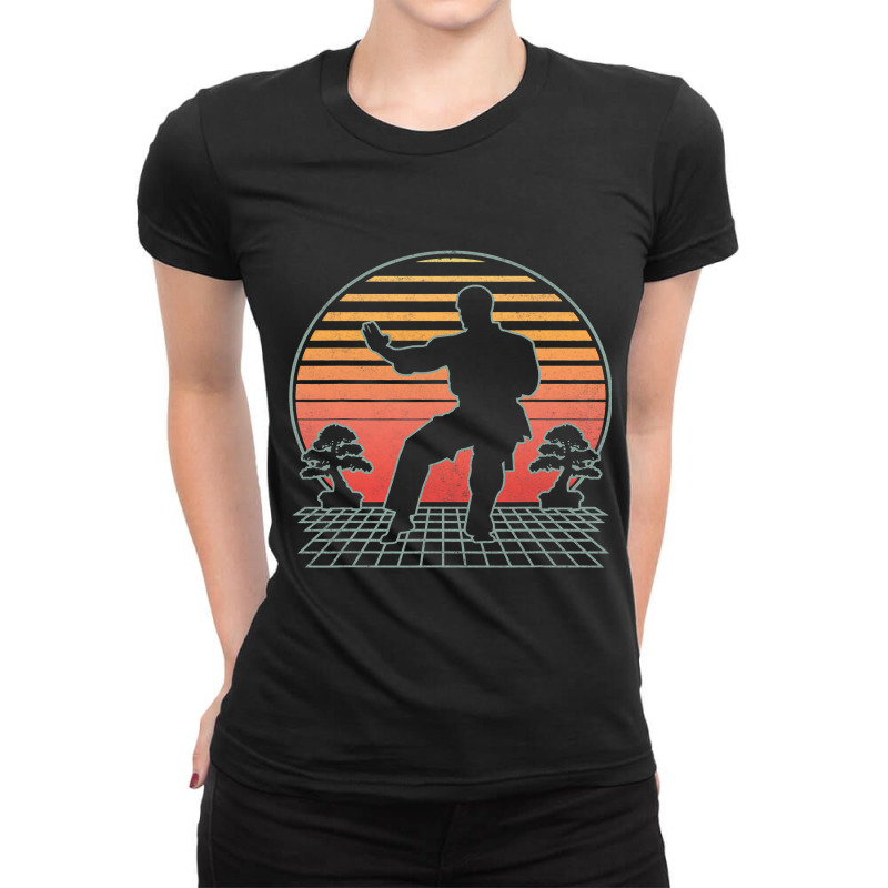 Martial Arts Fighter Futuristic Retro Karate Taekw Ladies Fitted T-Shirt by RILEYALLEN | Artistshot