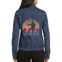 Martial Arts Fighter Futuristic Retro Karate Taekw Ladies Denim Jacket | Artistshot