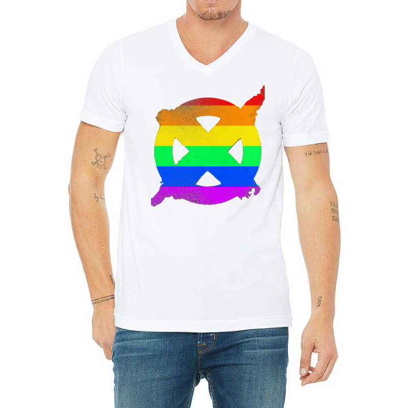 Gay Pride Xlogo V-neck Tee | Artistshot