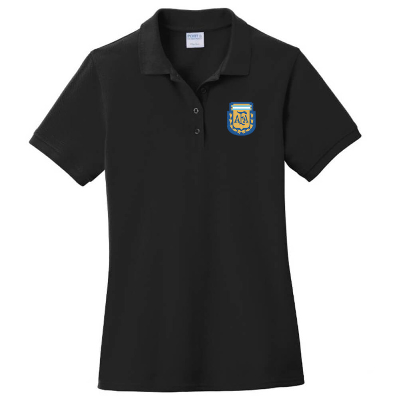 Golden Argentina National Football Design Ladies Polo Shirt by Ushifa | Artistshot