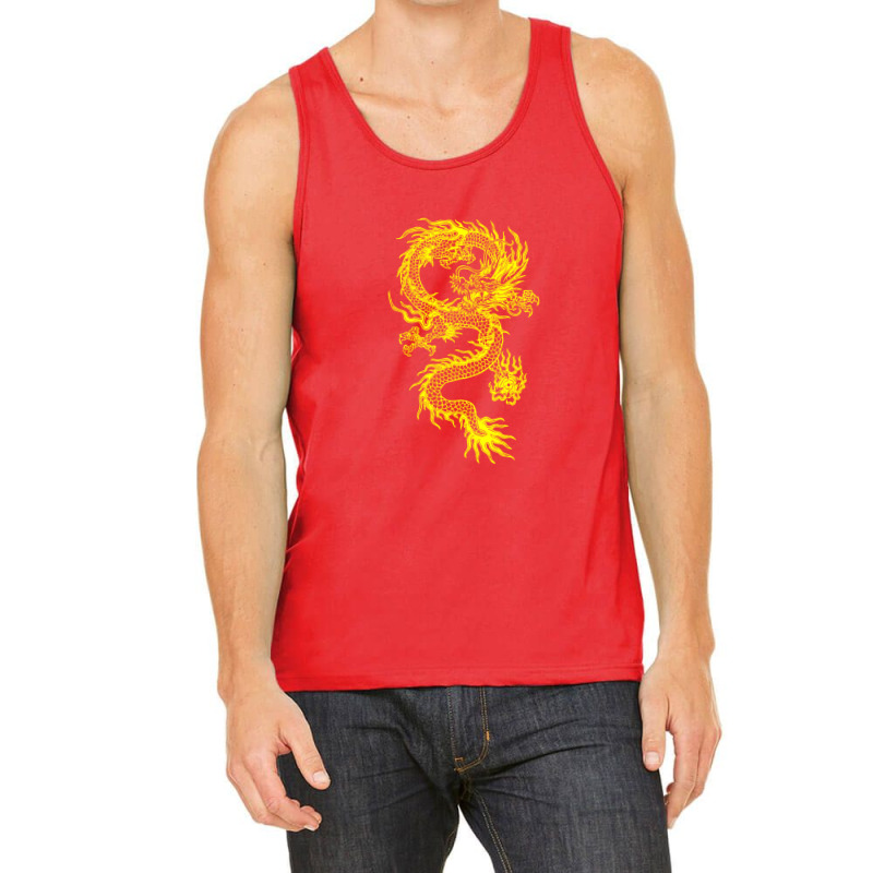 Yellow Chinese Dragon Tank Top | Artistshot