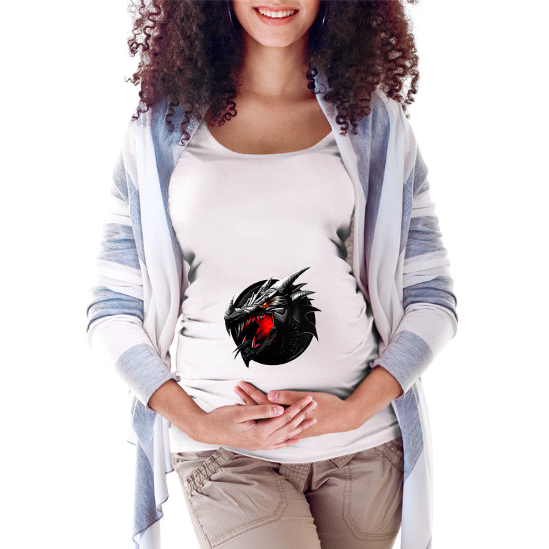 Mandala Black Dragon Maternity Scoop Neck T-shirt by kir.in_prj | Artistshot