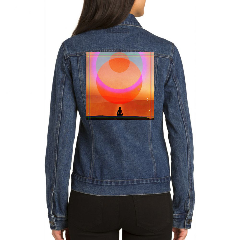 Meditation In The Desert Ladies Denim Jacket by nonot | Artistshot