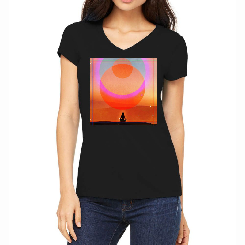 Meditation In The Desert Women's V-Neck T-Shirt by nonot | Artistshot