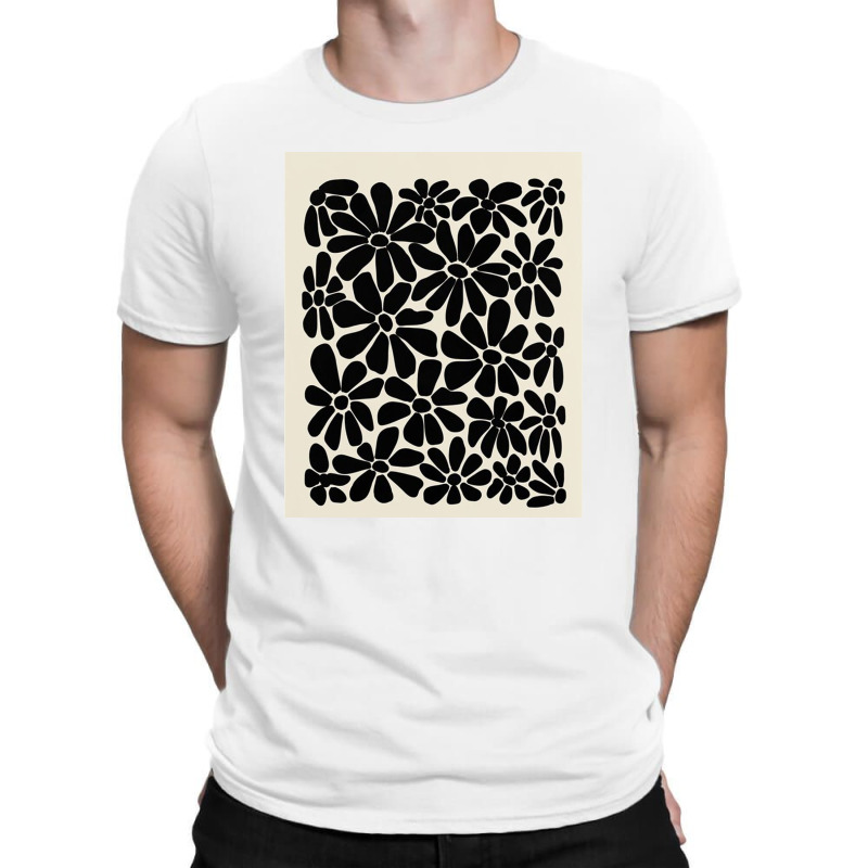 Black And White Retro Floral Art Print T-Shirt by ronaldojon | Artistshot