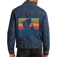 Vintage Bass Fishing Fisherman I Love It When She Men Denim Jacket | Artistshot