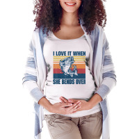 Vintage Bass Fishing Fisherman I Love It When She Maternity Scoop Neck T-shirt | Artistshot