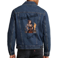 Blacksmith Girl Yellow Men Denim Jacket | Artistshot