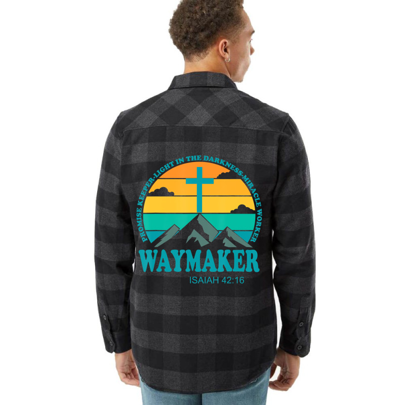 Cool Retro Vintage Waymaker Promise Keeper Miracle Flannel Shirt | Artistshot