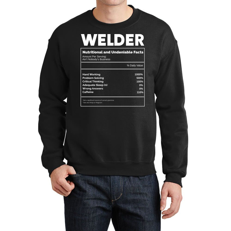 Welding Nutritkon Facts Welder Metalsmith Blue Crewneck Sweatshirt by efratydrexp | Artistshot