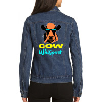 Cow Whisperer Gifts Farm Lovers Farmer Animal Cow Ladies Denim Jacket | Artistshot