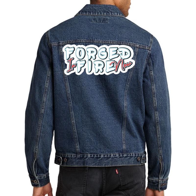 Forged In Fire Now Lettering Red Men Denim Jacket by kauicaosja2 | Artistshot