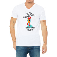 Rooster Chicken Rock Paper Scissors Throat Punch I V-neck Tee | Artistshot