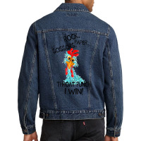 Rooster Chicken Rock Paper Scissors Throat Punch I Men Denim Jacket | Artistshot