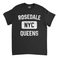 Rosedale Queens Gym Style Distressed White Print T Classic T-shirt | Artistshot