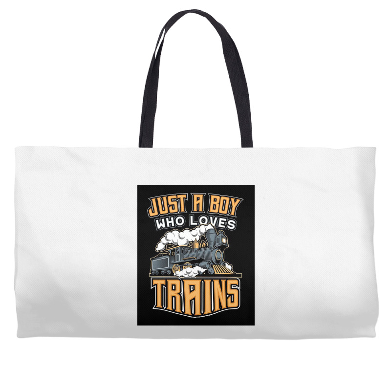 Just A Boy Who Loves Trains For Boys Weekender Totes | Artistshot