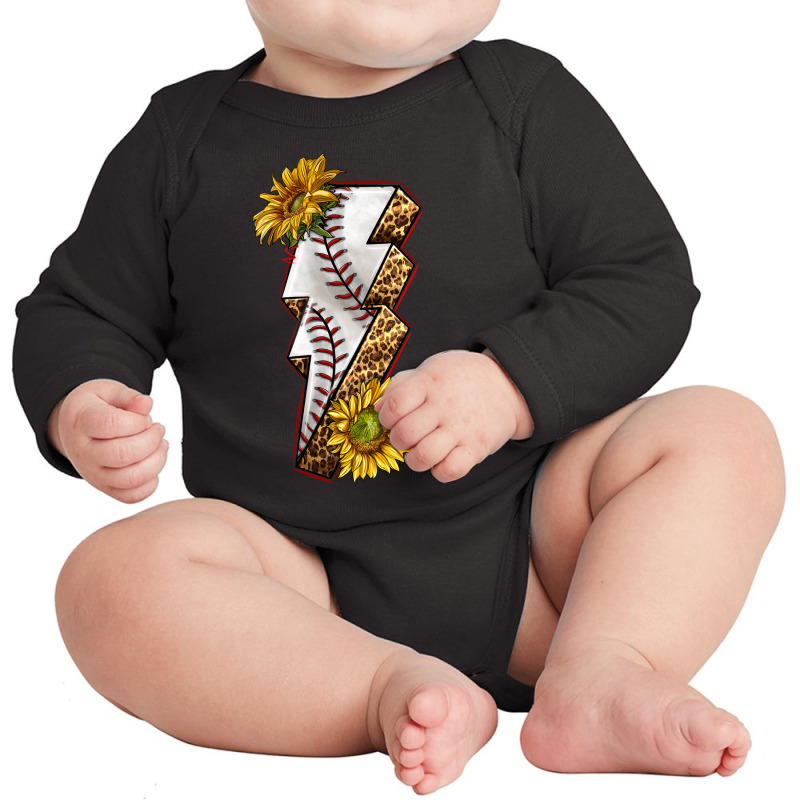 Sport Baseball  Lightning Bolt Long Sleeve Baby Bodysuit by enoddigitalart@gmail.com | Artistshot