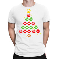 Dog Paws Christmas Tree Lights Xmas Dogs Lovers Pa T-shirt | Artistshot