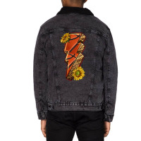 Sport Basketball Lightning Bolt Unisex Sherpa-lined Denim Jacket | Artistshot