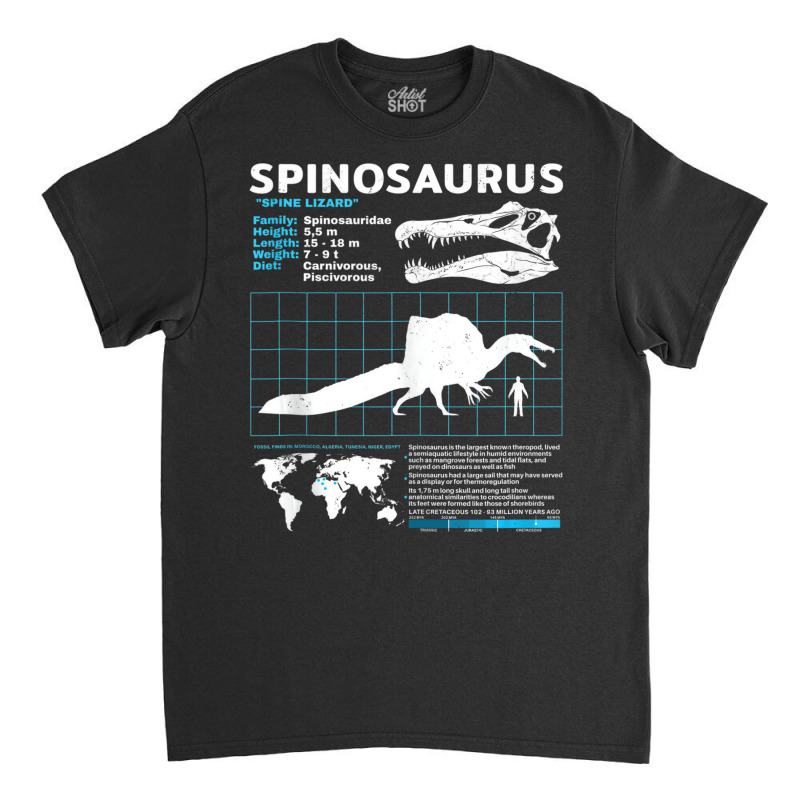 Spinosaurus Fact Sheet Dinosaur Facts Tank Top Classic T-shirt | Artistshot