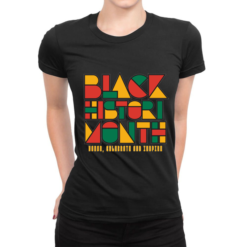 Geometric Black History Month Ladies Fitted T-Shirt by koen | Artistshot