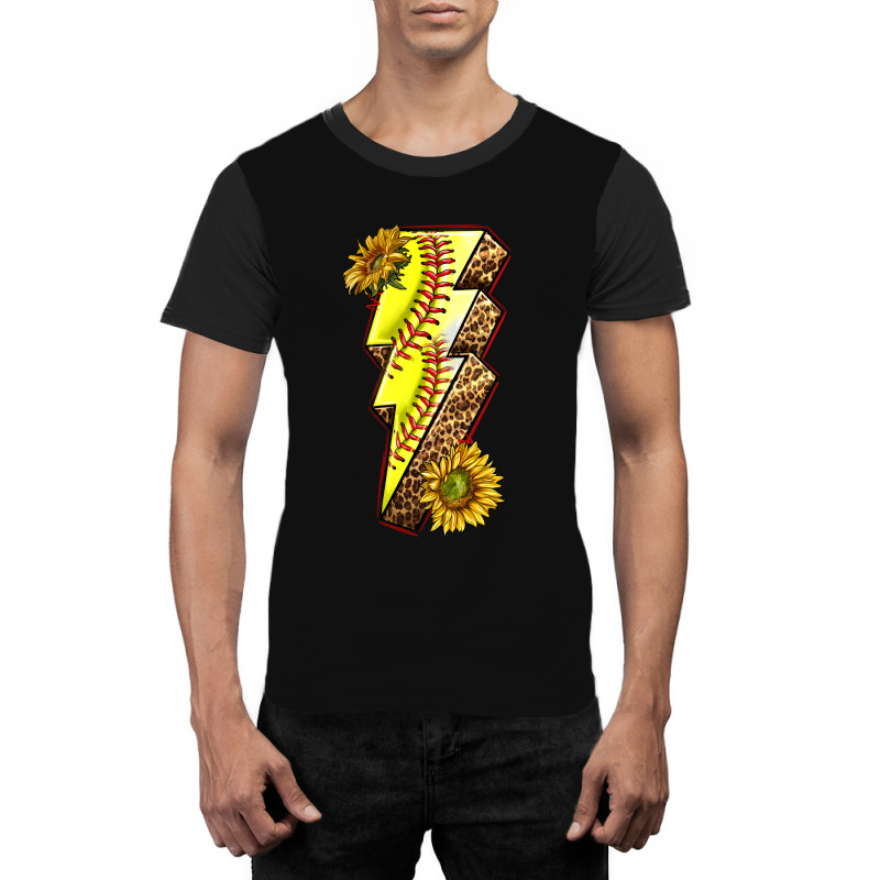 Sport Softball  Lightning Bolt Graphic T-shirt by enoddigitalart@gmail.com | Artistshot