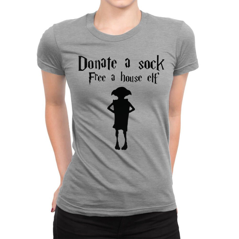 Donate A Sock Free A House Elf Ladies Fitted T-Shirt by kiilecarok | Artistshot