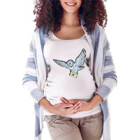 Flying Magical Owl Maternity Scoop Neck T-shirt | Artistshot