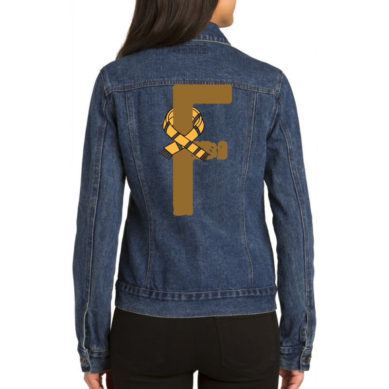 F Letter Magic School Team Badger Ladies Denim Jacket by mecispahjah | Artistshot