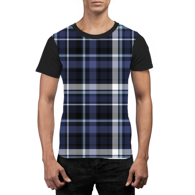 Blue And Grey Checks Graphic T-shirt by heathybatevam | Artistshot