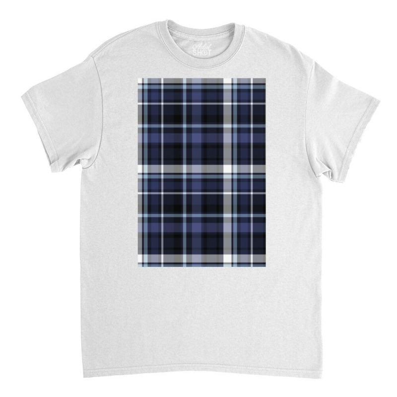 Blue And Grey Checks Classic T-shirt by heathybatevam | Artistshot