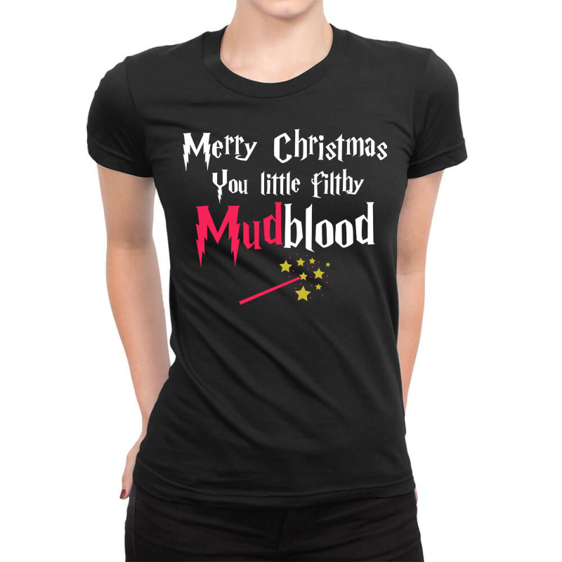 Coffee Spell In Wizarding World And Merry Happy Ch Ladies Fitted T-Shirt by koukiadaubery | Artistshot