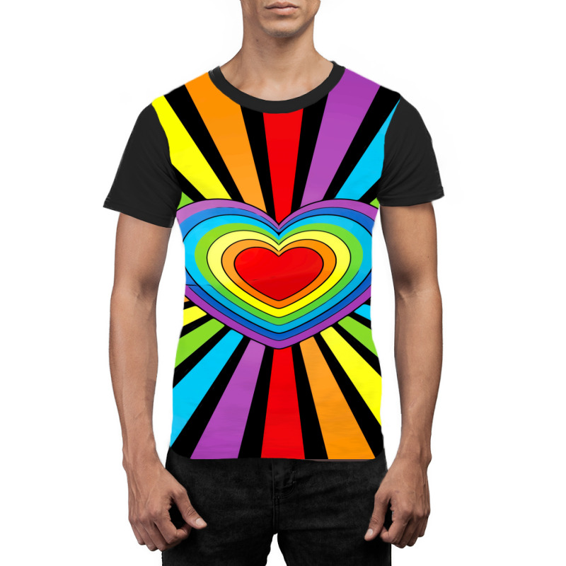 Pride Rainbow Heart 1 Graphic T-shirt by mpofykurpesl | Artistshot