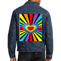 Pride Rainbow Heart 1 Men Denim Jacket | Artistshot