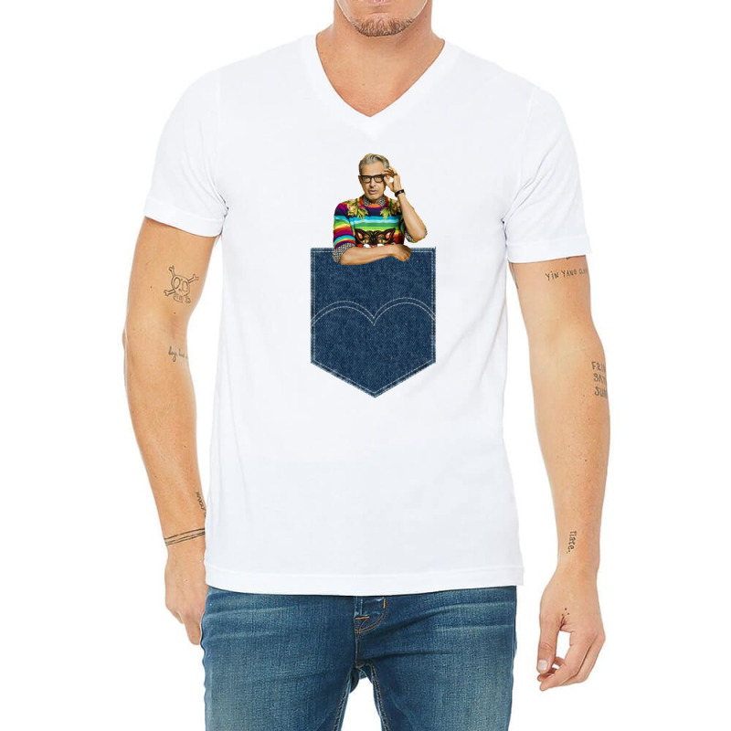 Pocket Jeff Goldblum V-Neck Tee by jepthabaabiw | Artistshot